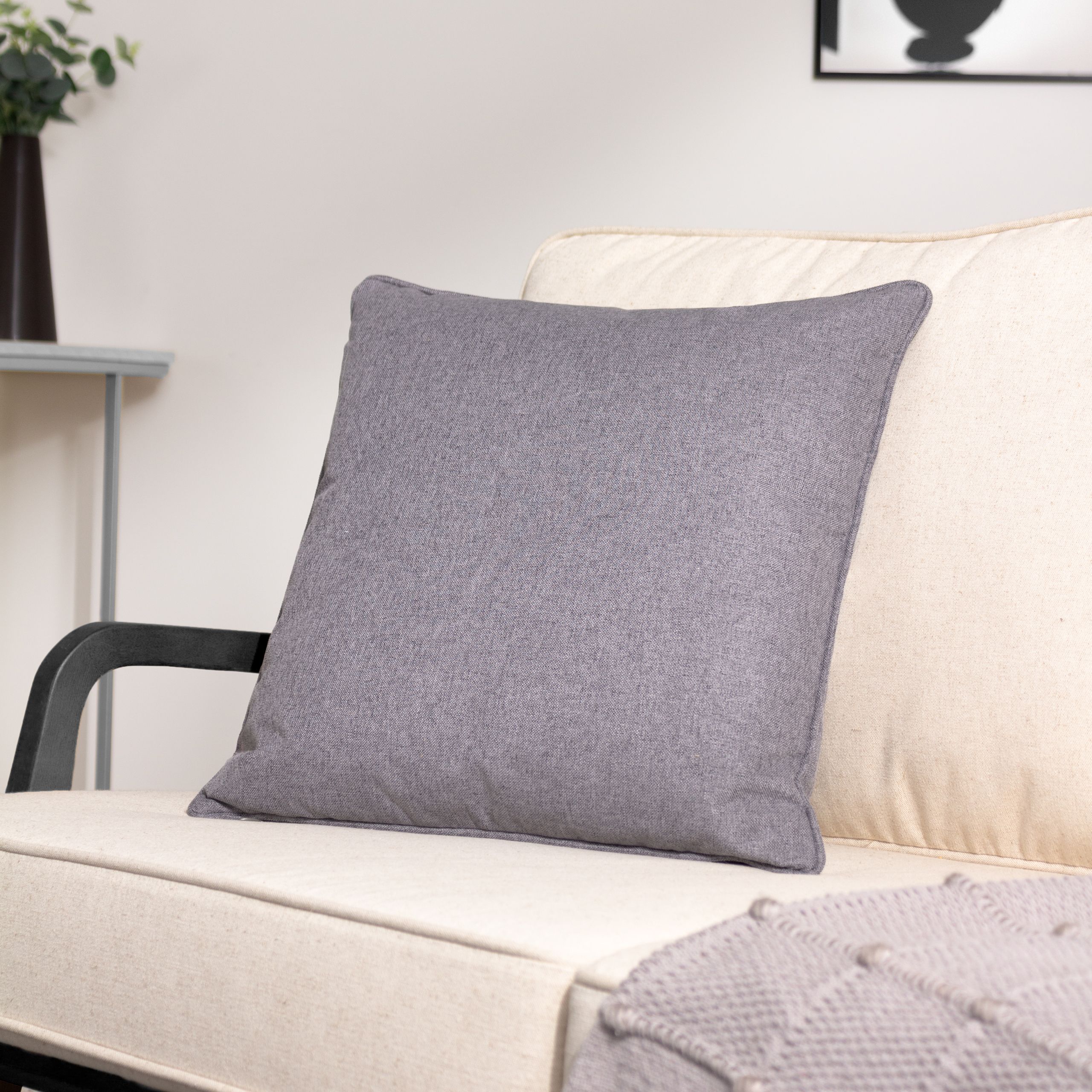 Furn Dawn Reversible Cushion in Charcoal