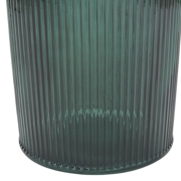Tall Ribbed Recycled Glass Vase 4