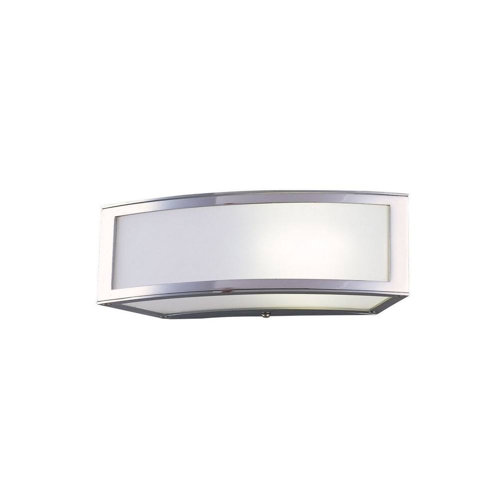 Netlighting Duna E27 Flush Wall Lamp 1 Light E27 Polished Chrome White Acrylic in Grey