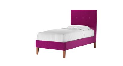 Avery 130cm Single Bed in Peony Cotton Matt Velvet - sofa.com