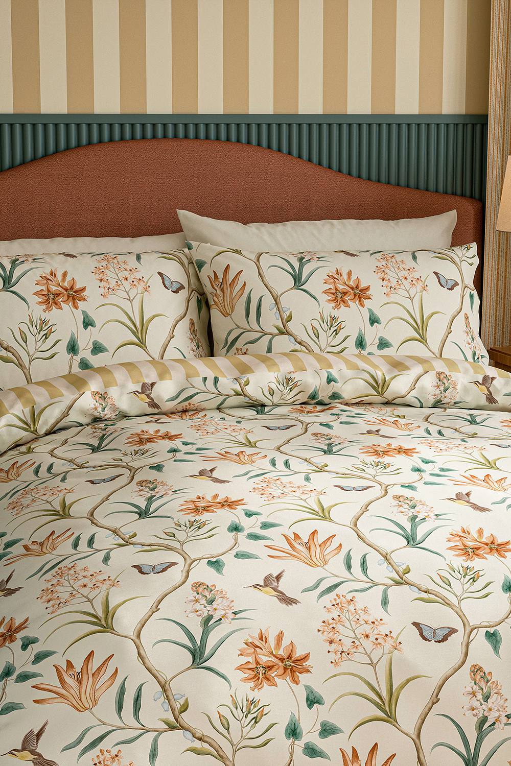 Sanderson 'Clementine' Cotton Duvet Cover Set in Beige 2