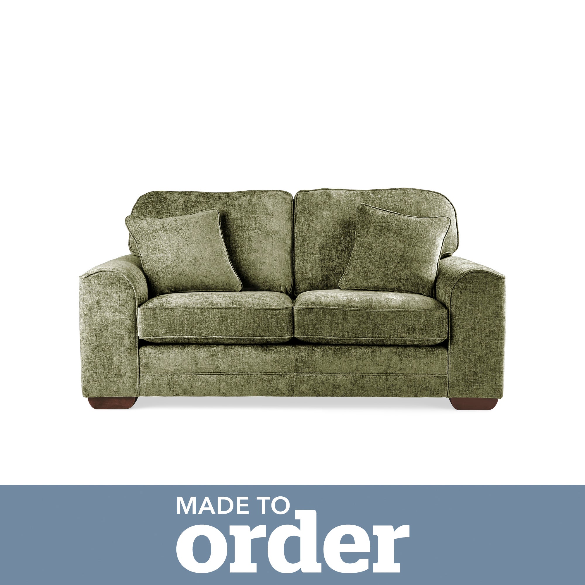 Morello 2 Seater Sofa Luxury Chenille Premium Chenille Olive