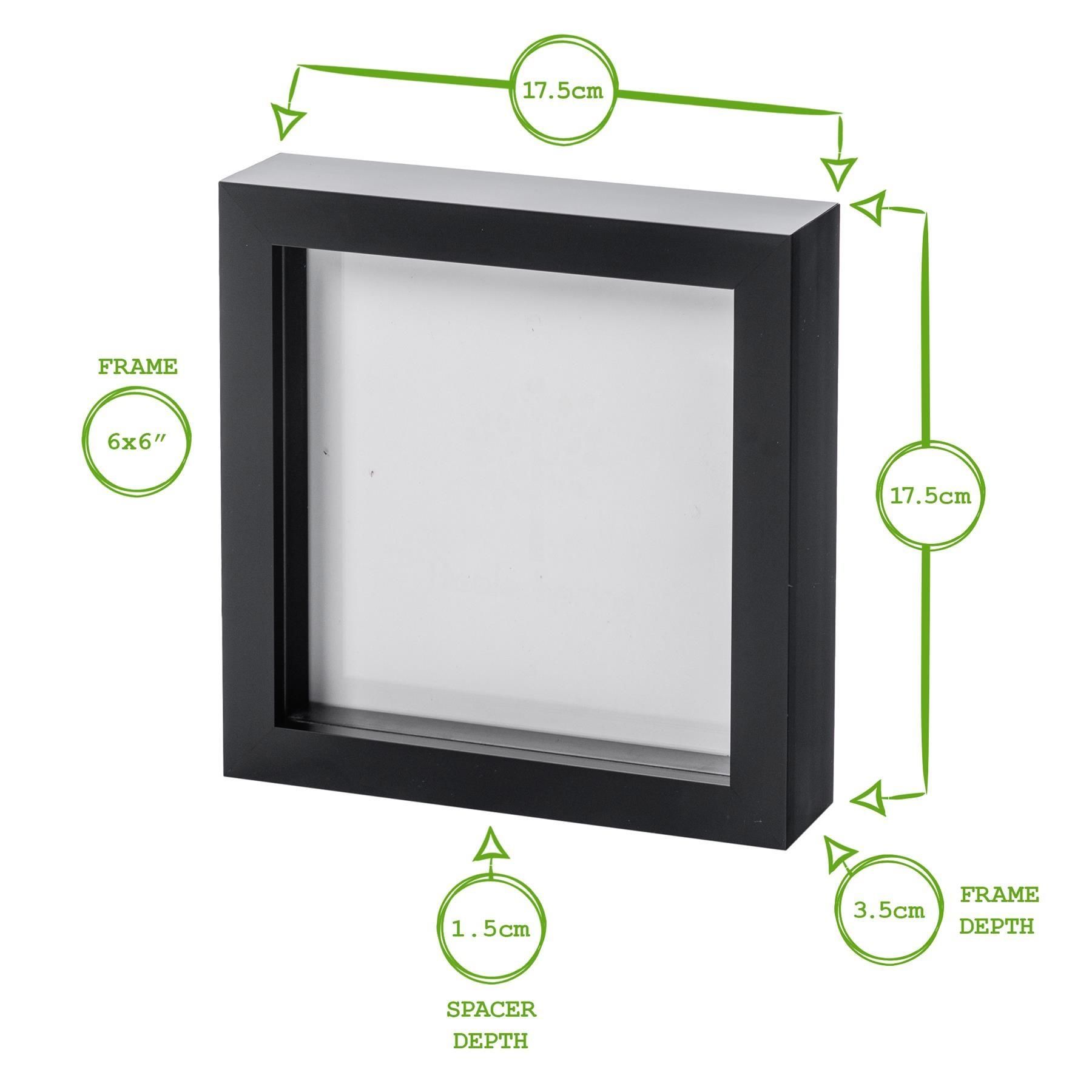 Nicola Spring 3D Box Photo Frames - 6" x 6" - Pack of 5 in White 4