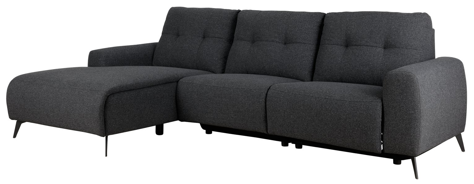 Habitat Ghost Left Corner Fabric Recliner Sofa - Charcoal