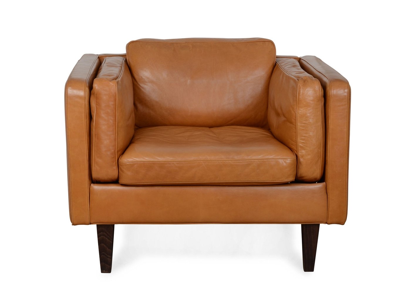 Heal's Chill Armchair Leather Grain Chocolate 066 Wenge Feet