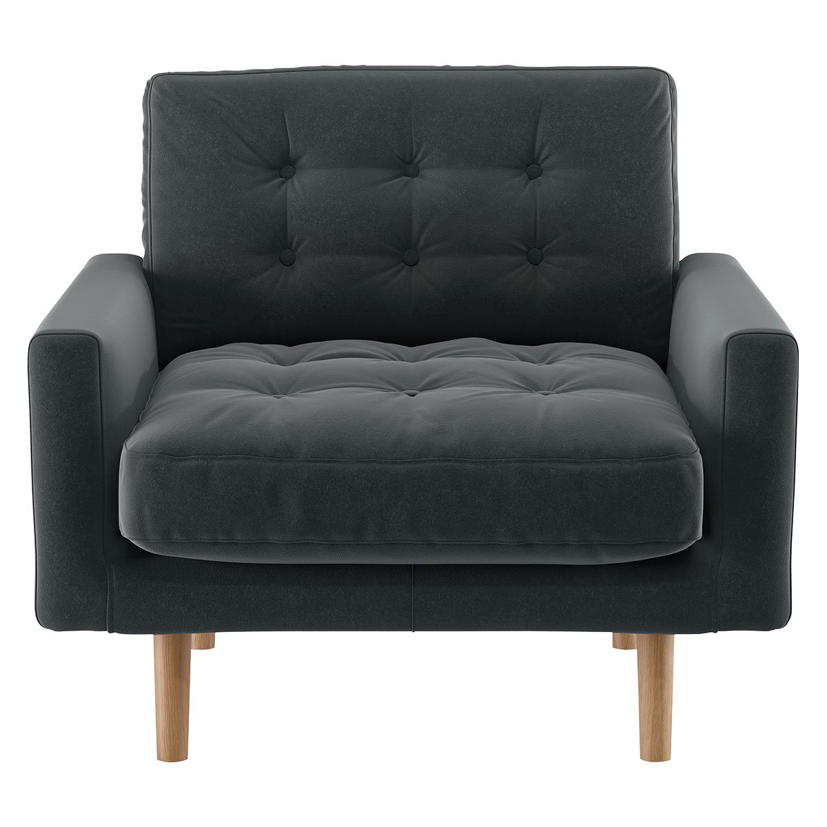 Habitat Fenner Dark Grey Velvet Armchair