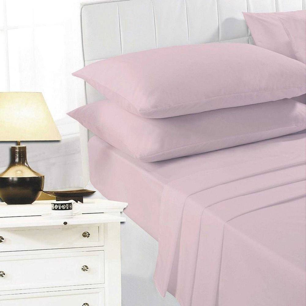 K Collection Percale Percale Fitted Sheet in Pink