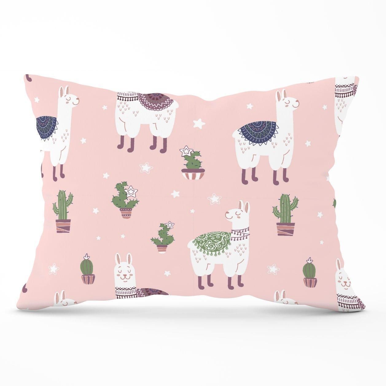 Warren Reed - Designer Happy Lama Cushions in Pink