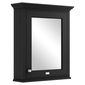 Bayswater Matt Black Bathroom Mirror Cabinet - 600mm