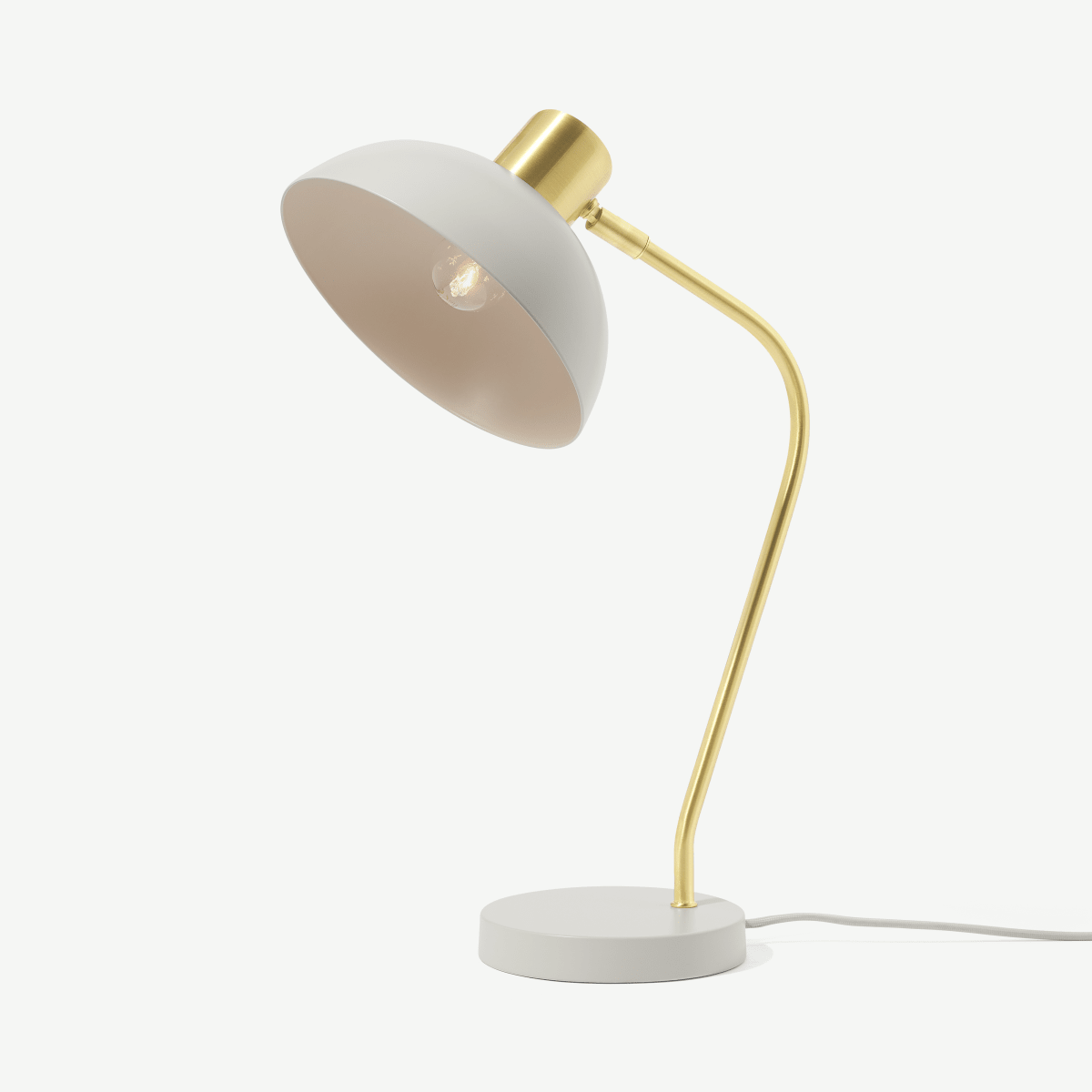 Cheston Table Lamp, Grey & Brushed Brass