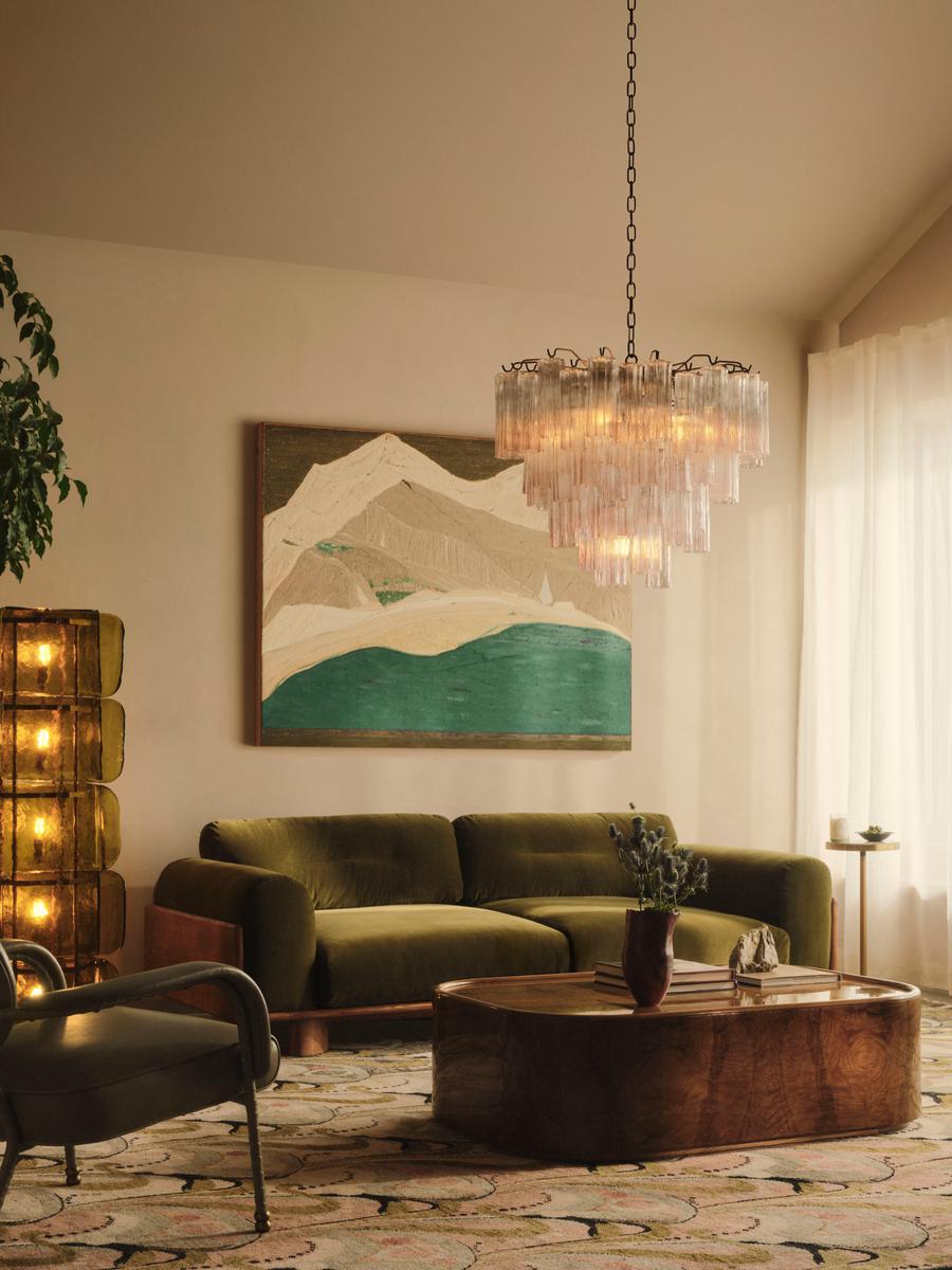 Hoxton Three Seater Sofa, Velvet, Olive