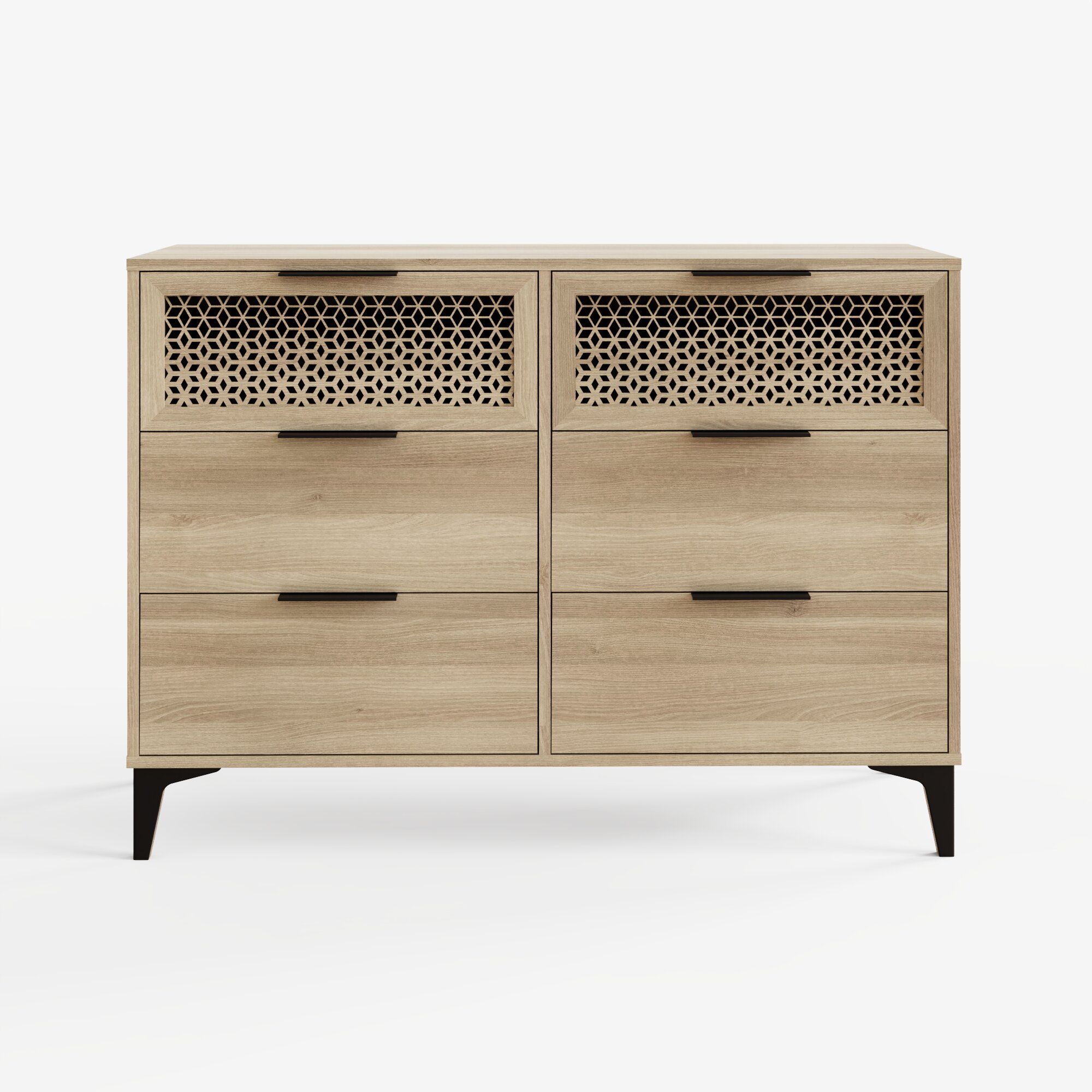 GFW Ezra 3+3 Drawer Chest of Drawers Oak in Light Oak 5