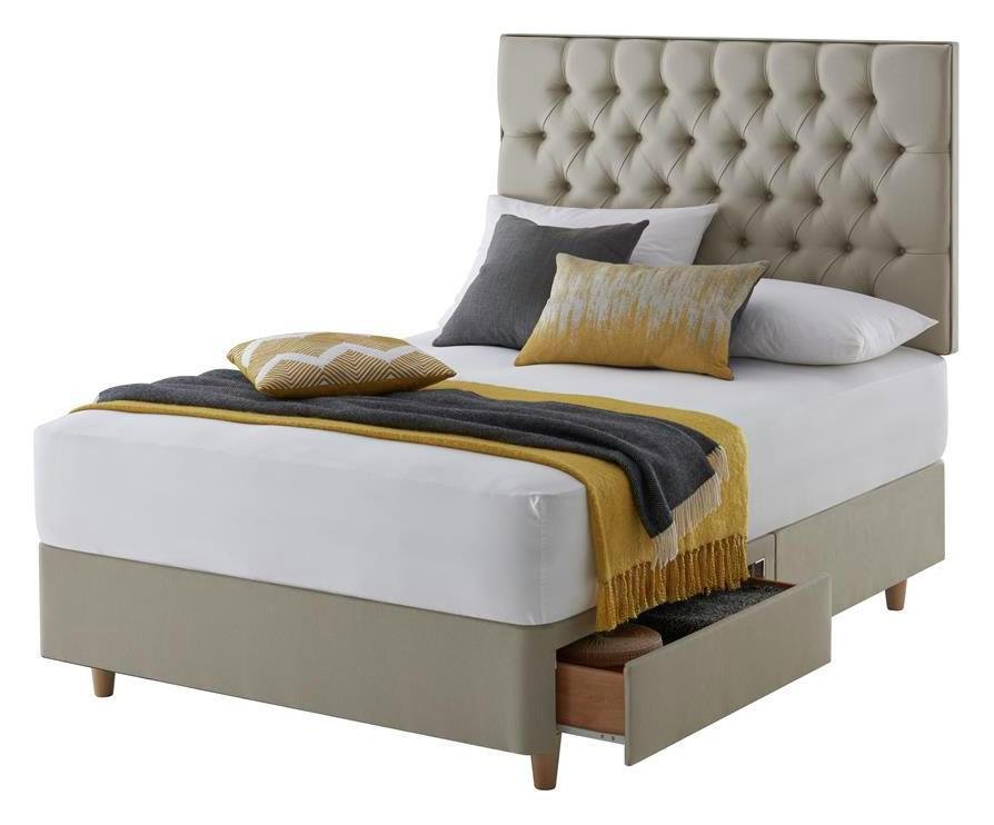 Silentnight Sassaria Small Double 2Drw Divan Set - Sandstone