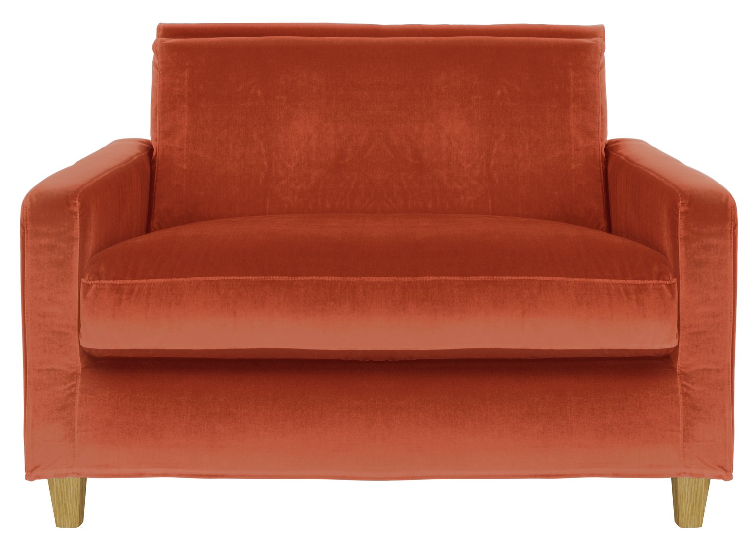 Habitat Chester Velvet Cuddle Chair - Orange