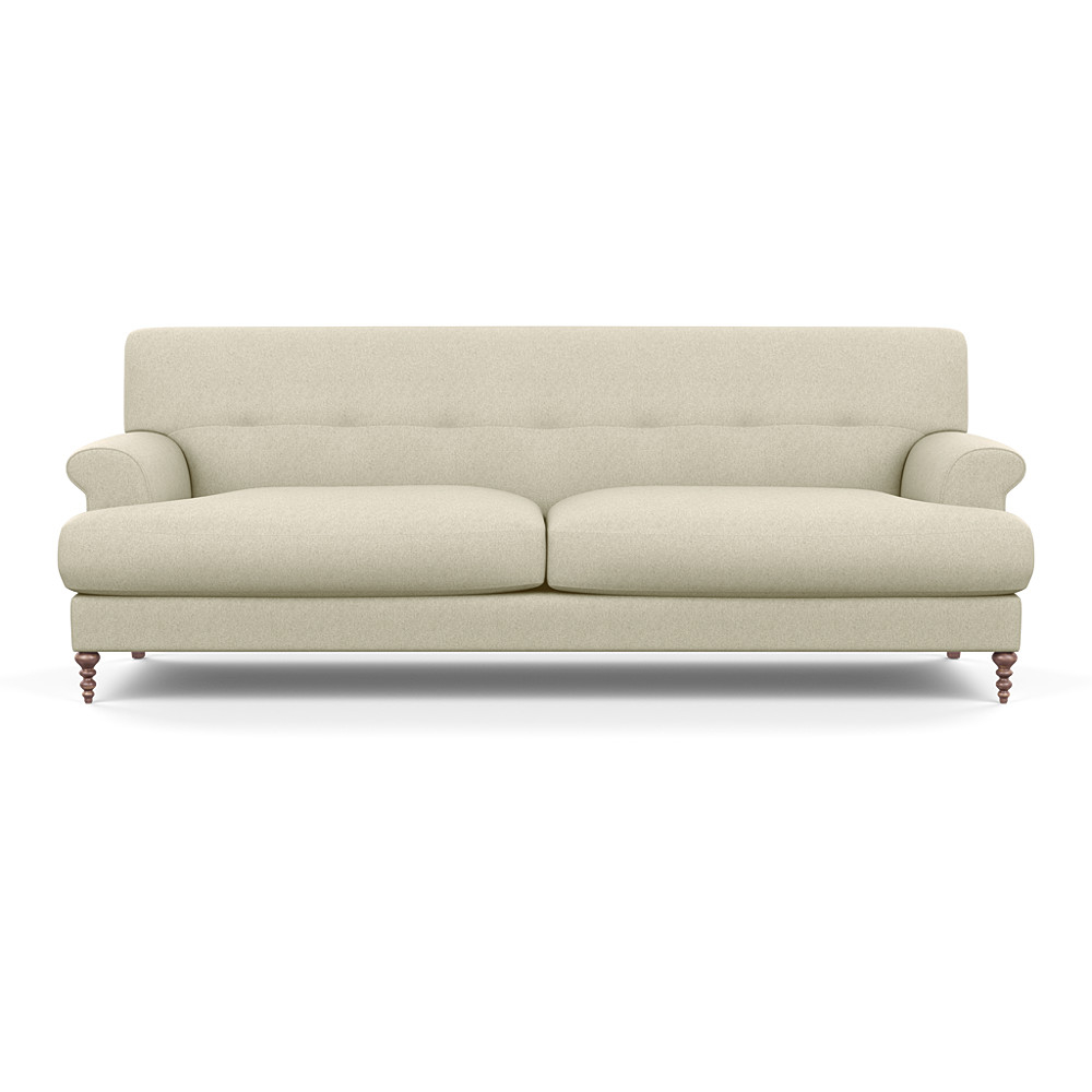SCP Oscar 3 Seater Formal Sofa Cotton Grain Walnut Feet