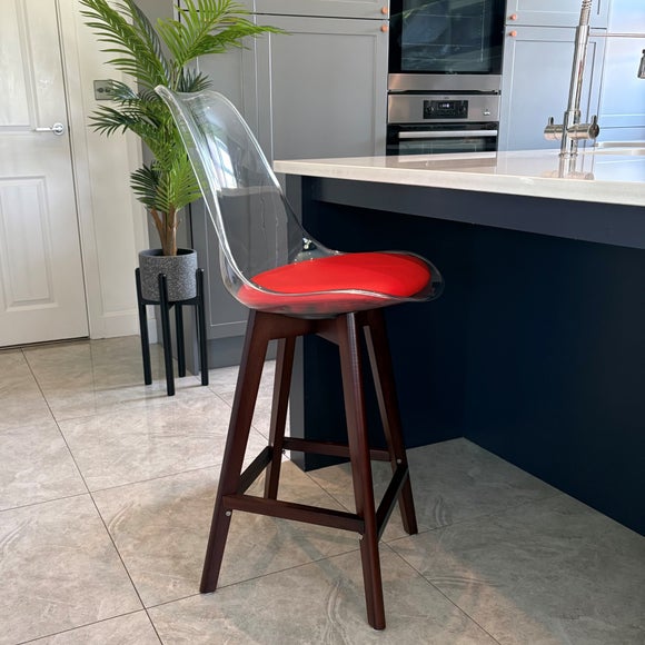 Fusion Living Soho Clear Plastic Bar Stool