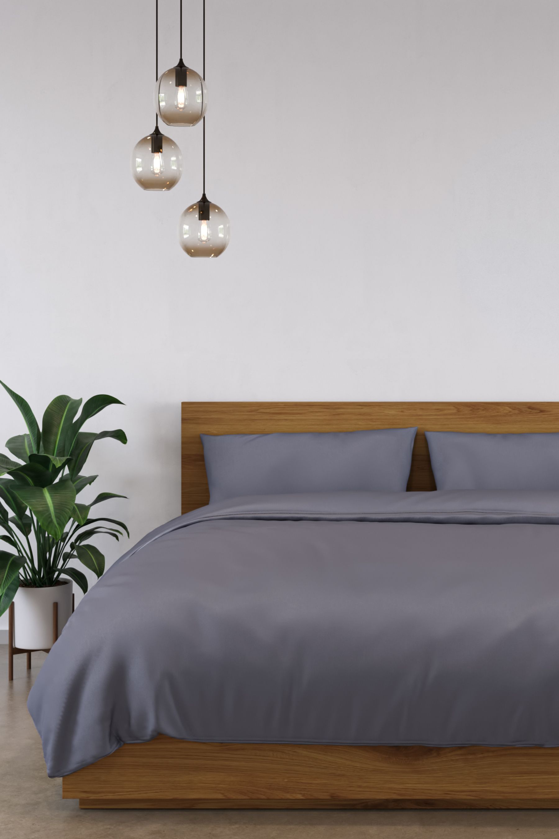Panda London 100% Bamboo Complete Bedding Set in Dark Grey
