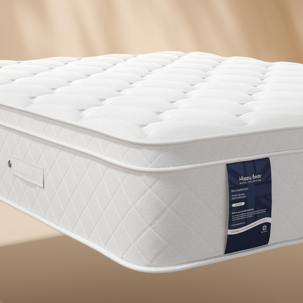 The Comfort Inn - King Size - 1000 Pocket Spring Memory Foam Hybrid Mattress - Fabric/Foam - 5ft - Happy Beds