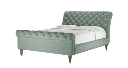 Knightsbridge King Bed in Sage Smart Velvet - sofa.com