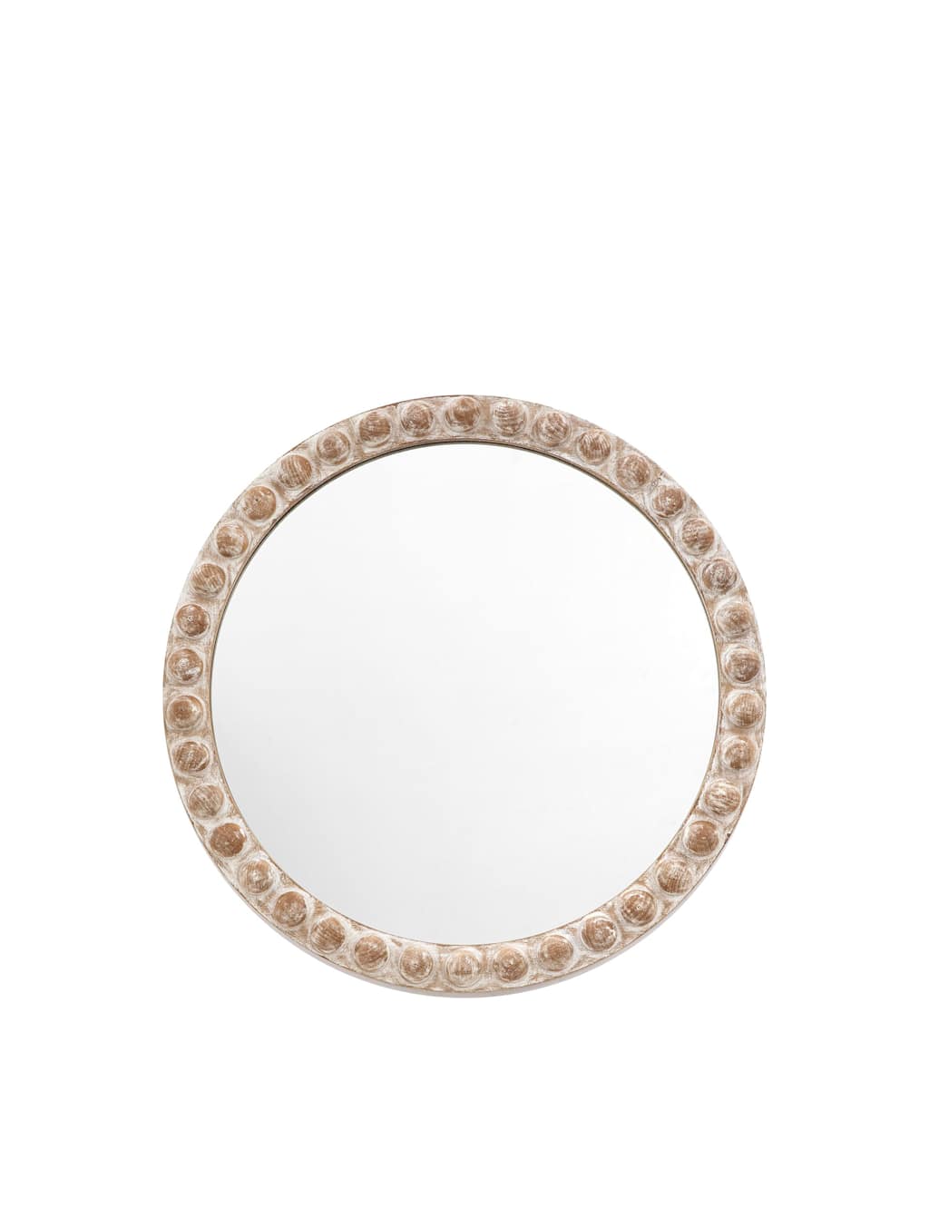 Gallery Home Millbrook Wooden Small Round Wall Mirror Natural