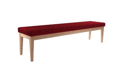 Buttons Bench in Claret Cotton Matt Velvet - sofa.com