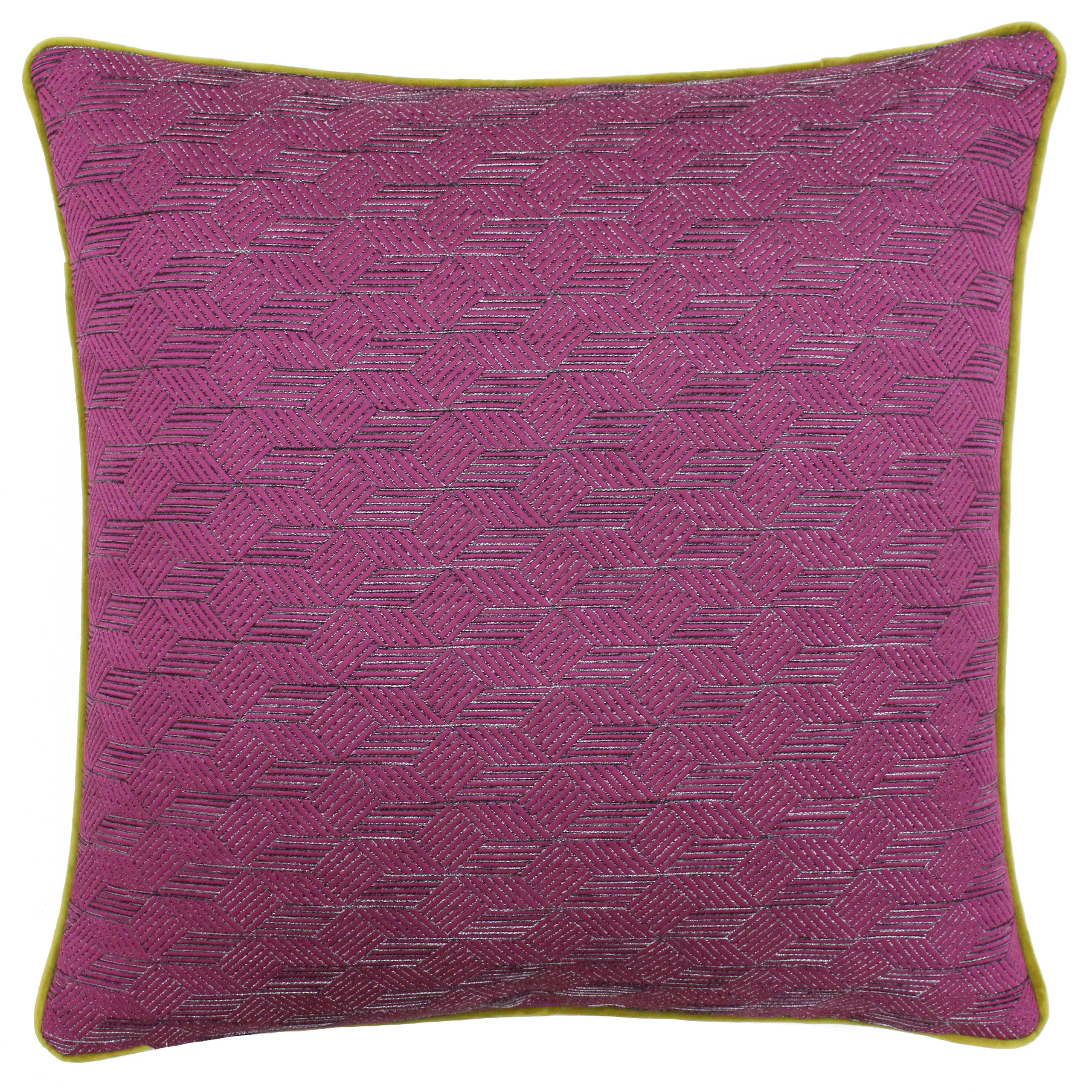 Paoletti Marylebone Jacquard Cushion in Magenta