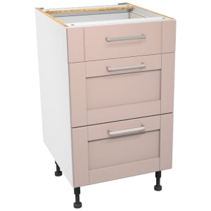 Wickes Ohio Dusky Pink Shaker Drawer Unit - 500mm