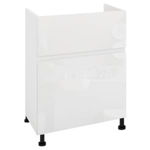 Wickes Lakemoor Gloss White Slimline Depth Toilet Unit - 500mm