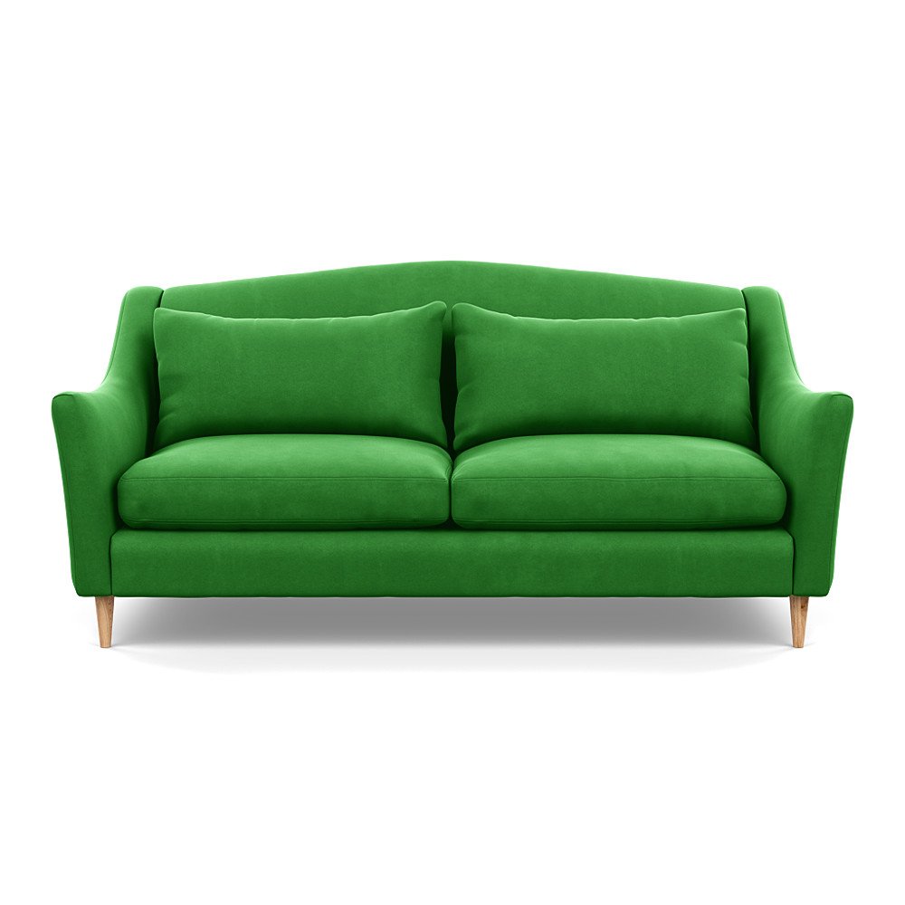 Heal's Somerset 3 Seater Sofa Varese Velvet Emerald Natural