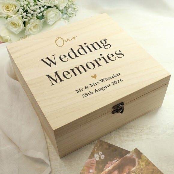 Personalised Wedding Memories Wooden Keepsake Box