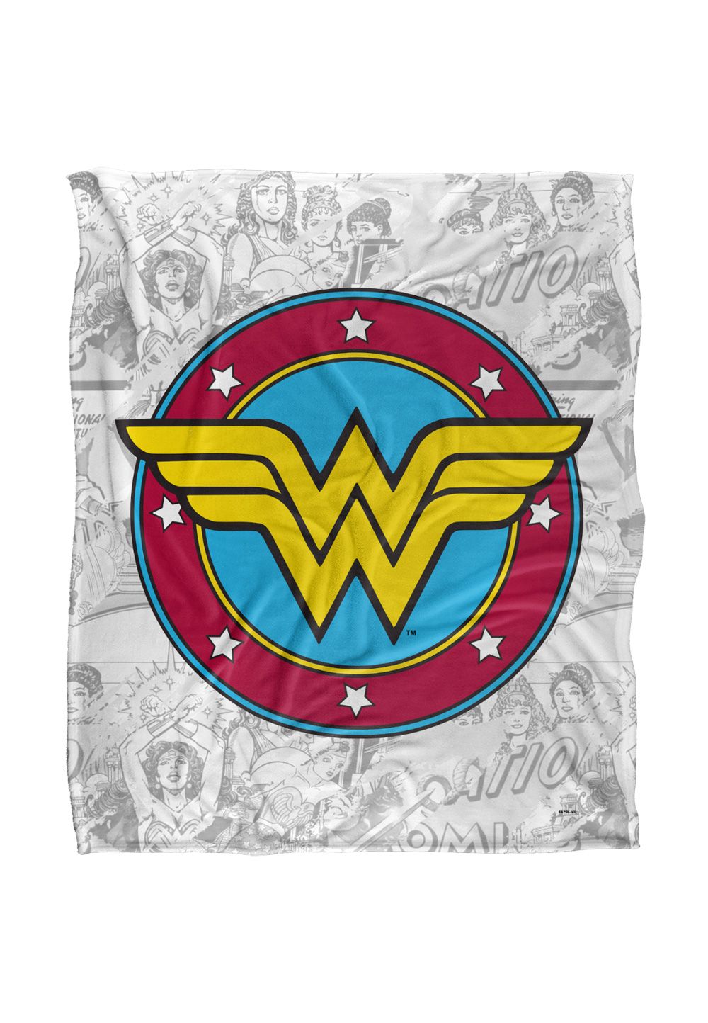 Wonder Woman Comic Logo Silky Touch Super Soft Throw Blanket 152 X 127 cm in White