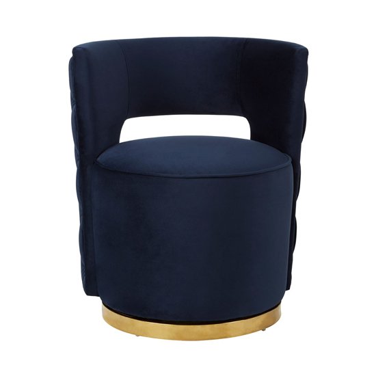 Algol Velvet Bedrom Chair In Blue