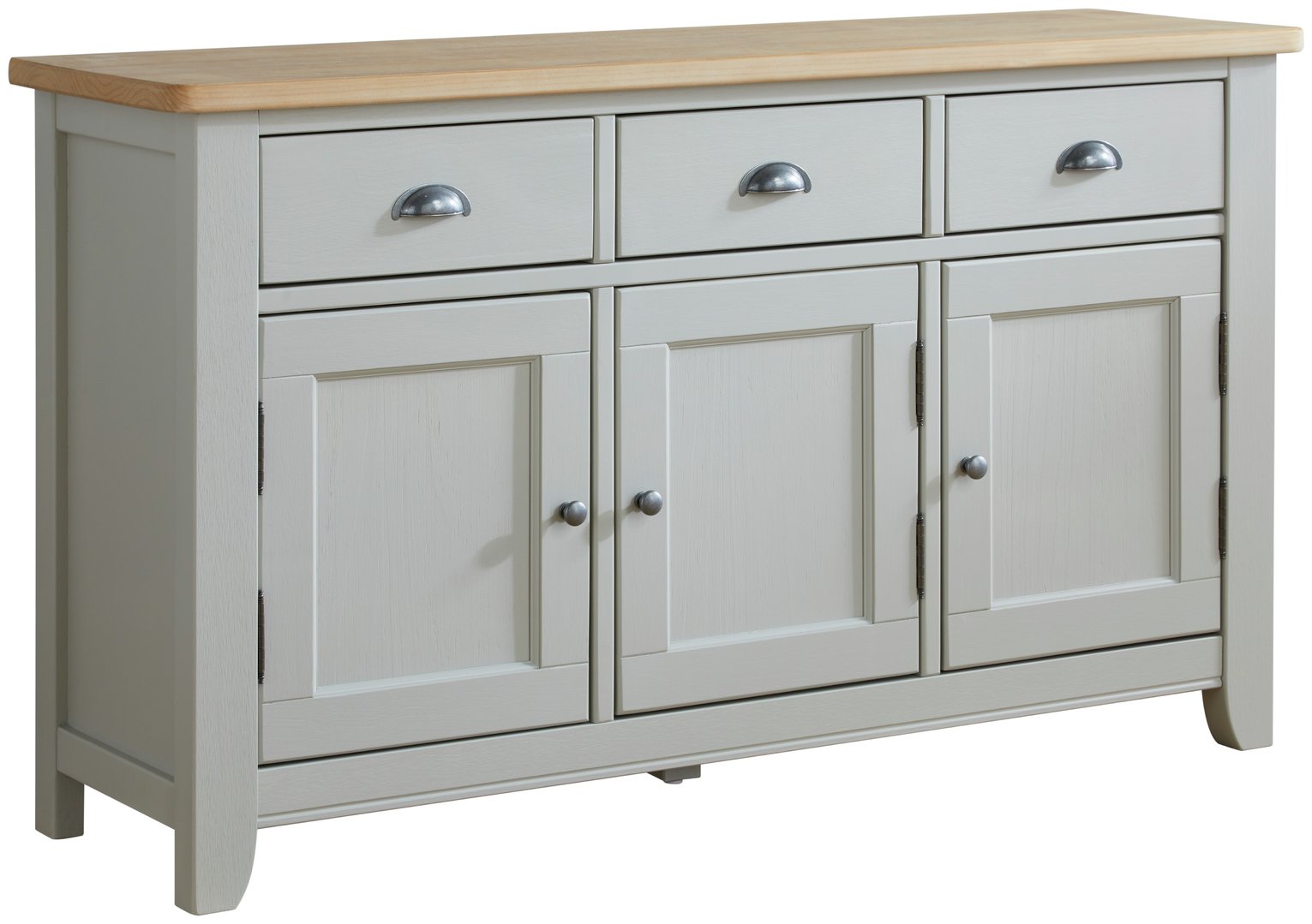 Kingston 3 Door 3 Drawer Sideboard - Pine & Grey