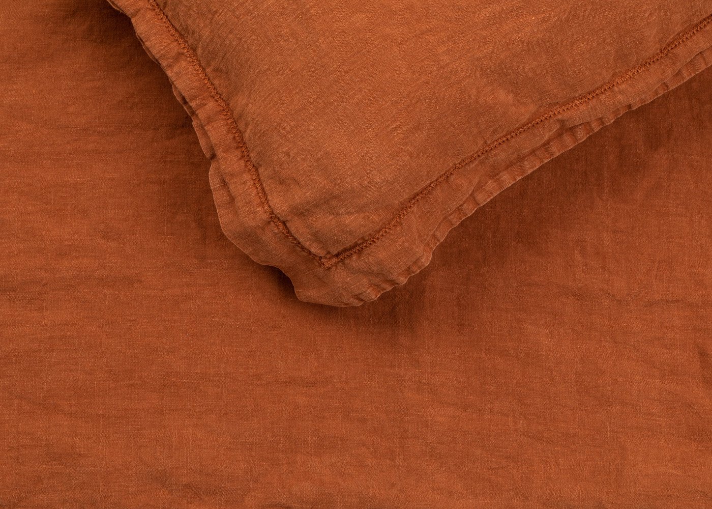 Heal's Washed Linen Cinnamon Fitted Sheet Super King