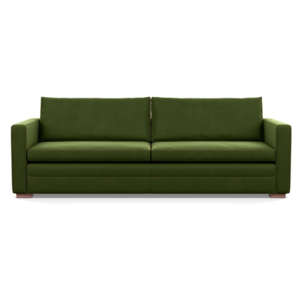 Heal's Palermo 5 Seater Sofa Nobilis Velvet Leaf Walnut Feet