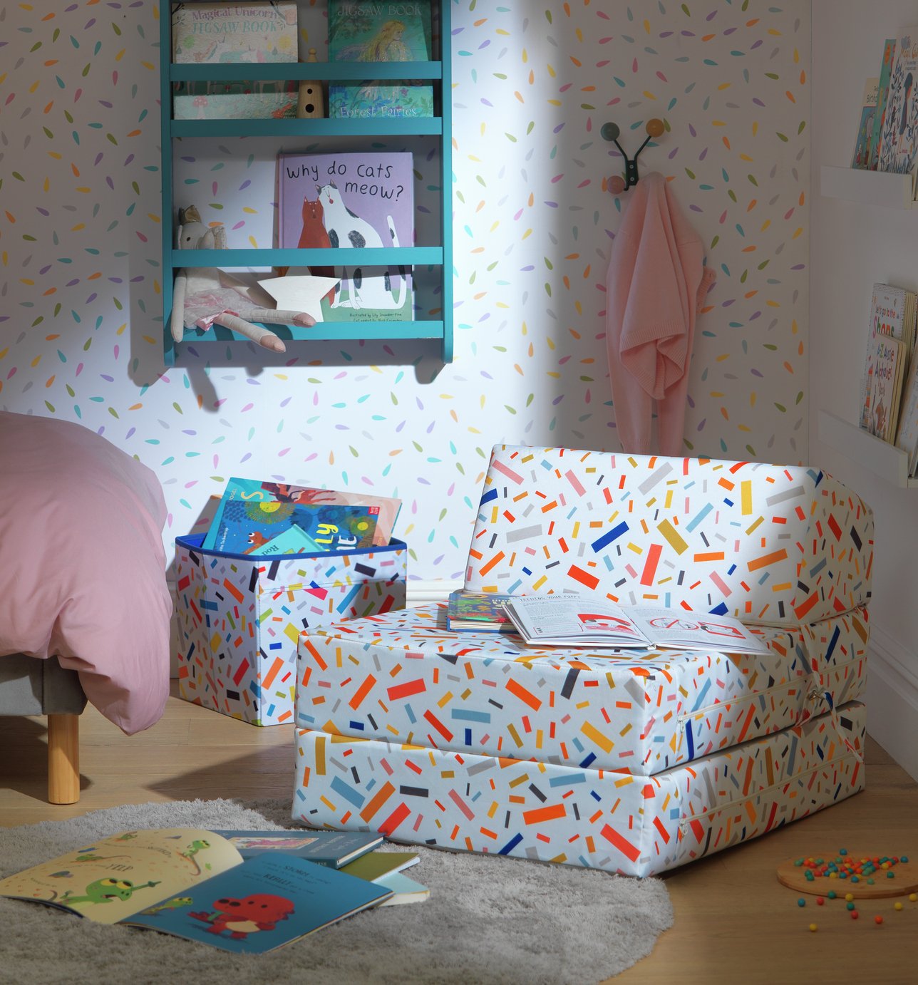 Habitat Zowie Confetti Fabric Chair Bed