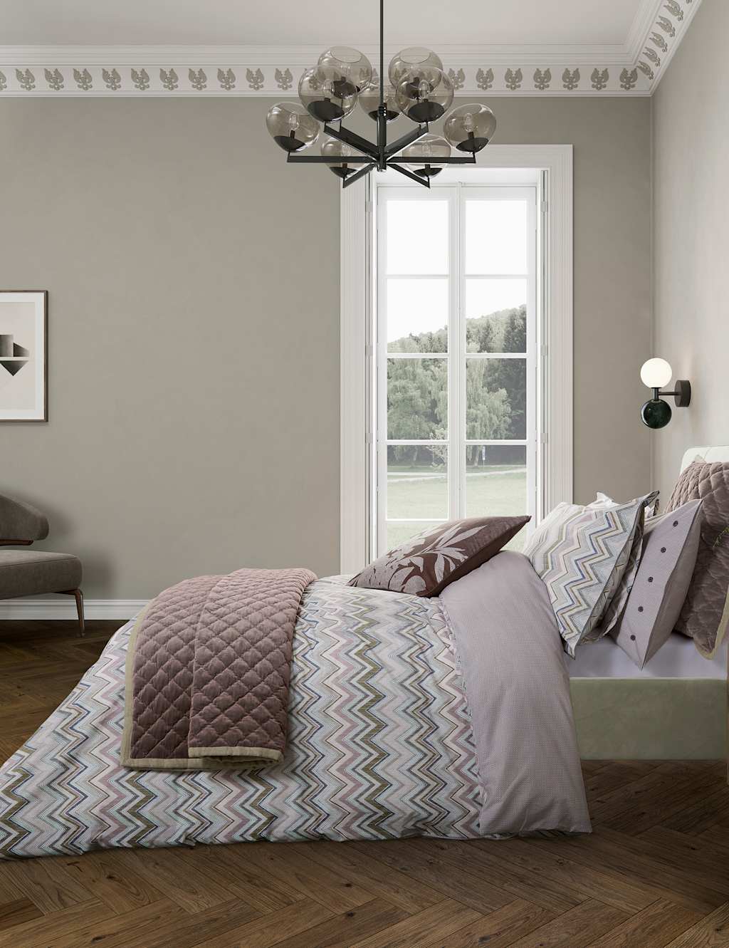 Bedeck of Belfast Velvet Claudia Throw Pink Mix