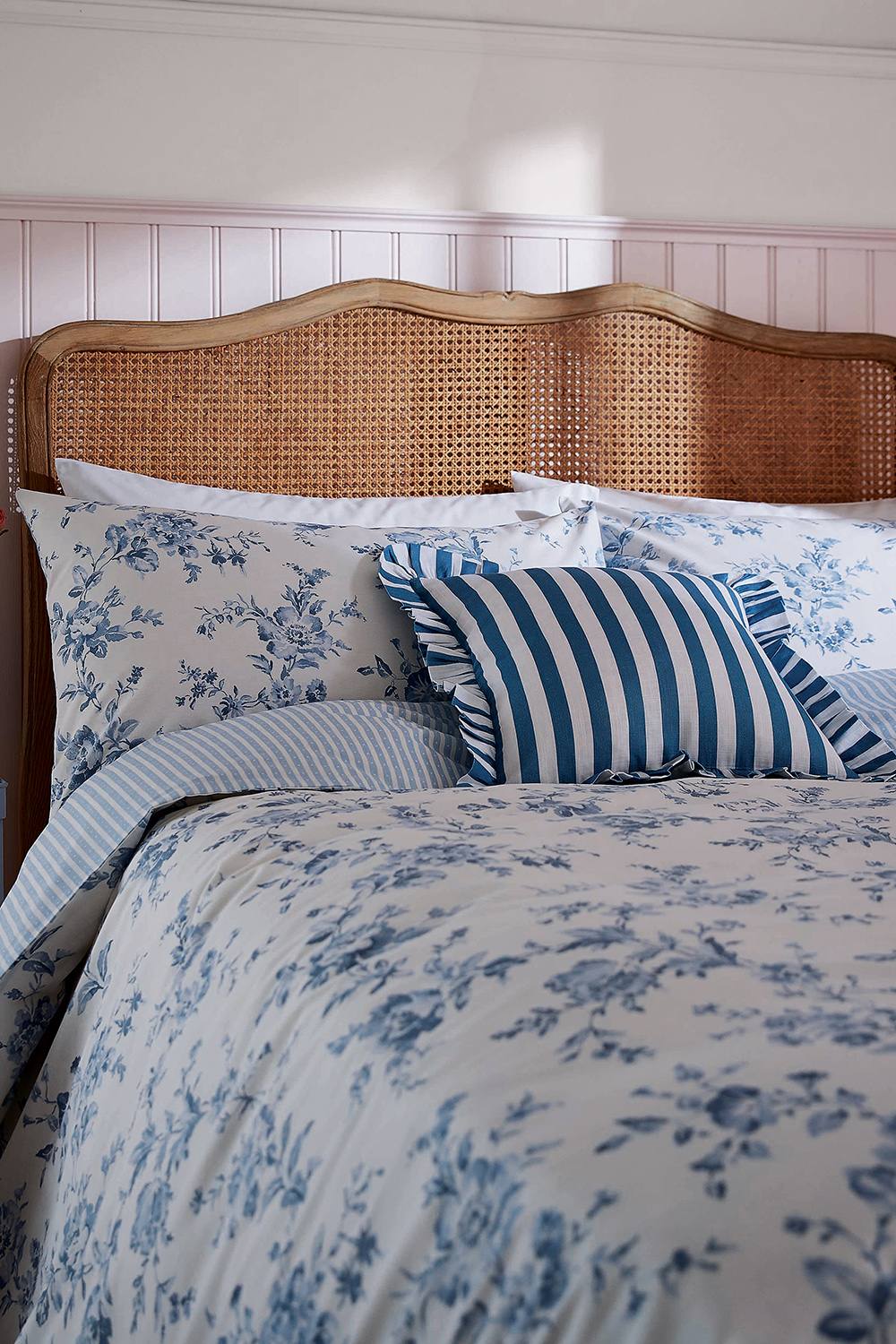 Helena Springfield 'Candy Stripe' Cotton Cushion in Blue 3