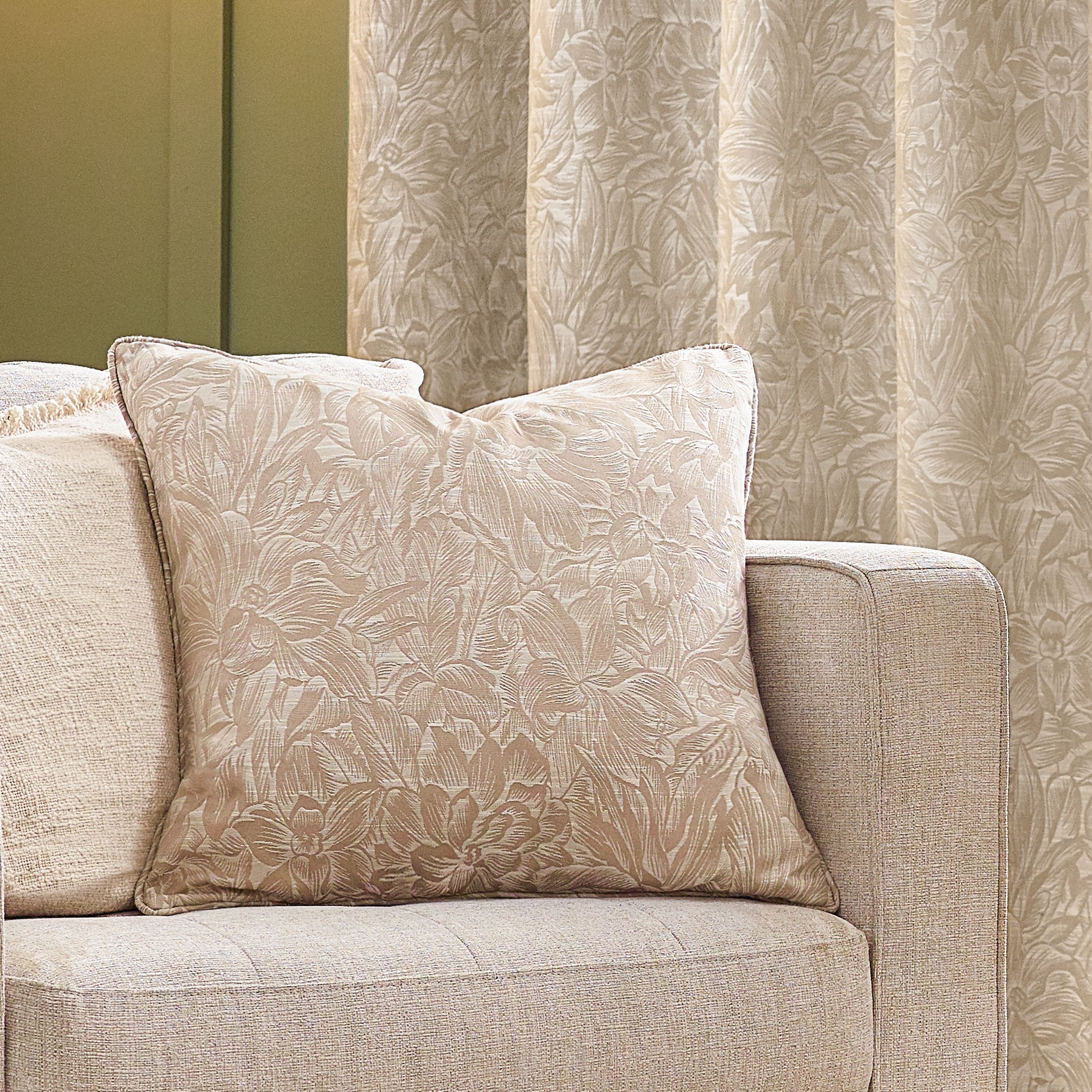 Wylder Grantley Jacquard Polyester Filled Cushion in Natural