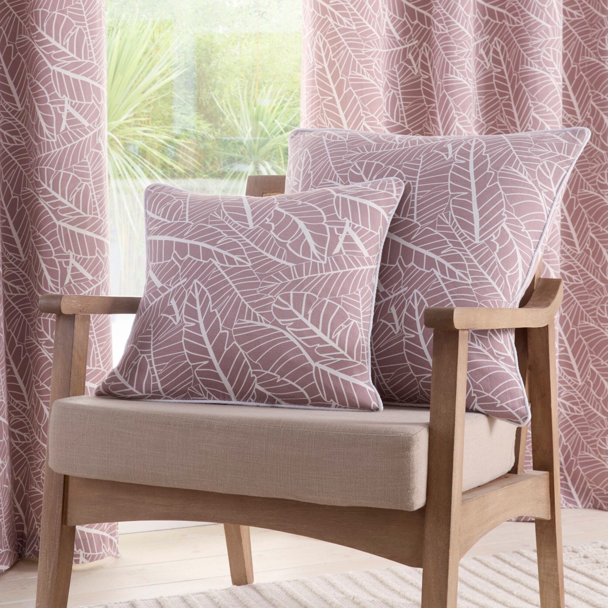 Portfolio Home Madison Pair of Square Cushion Covers 43x43cm in Purple