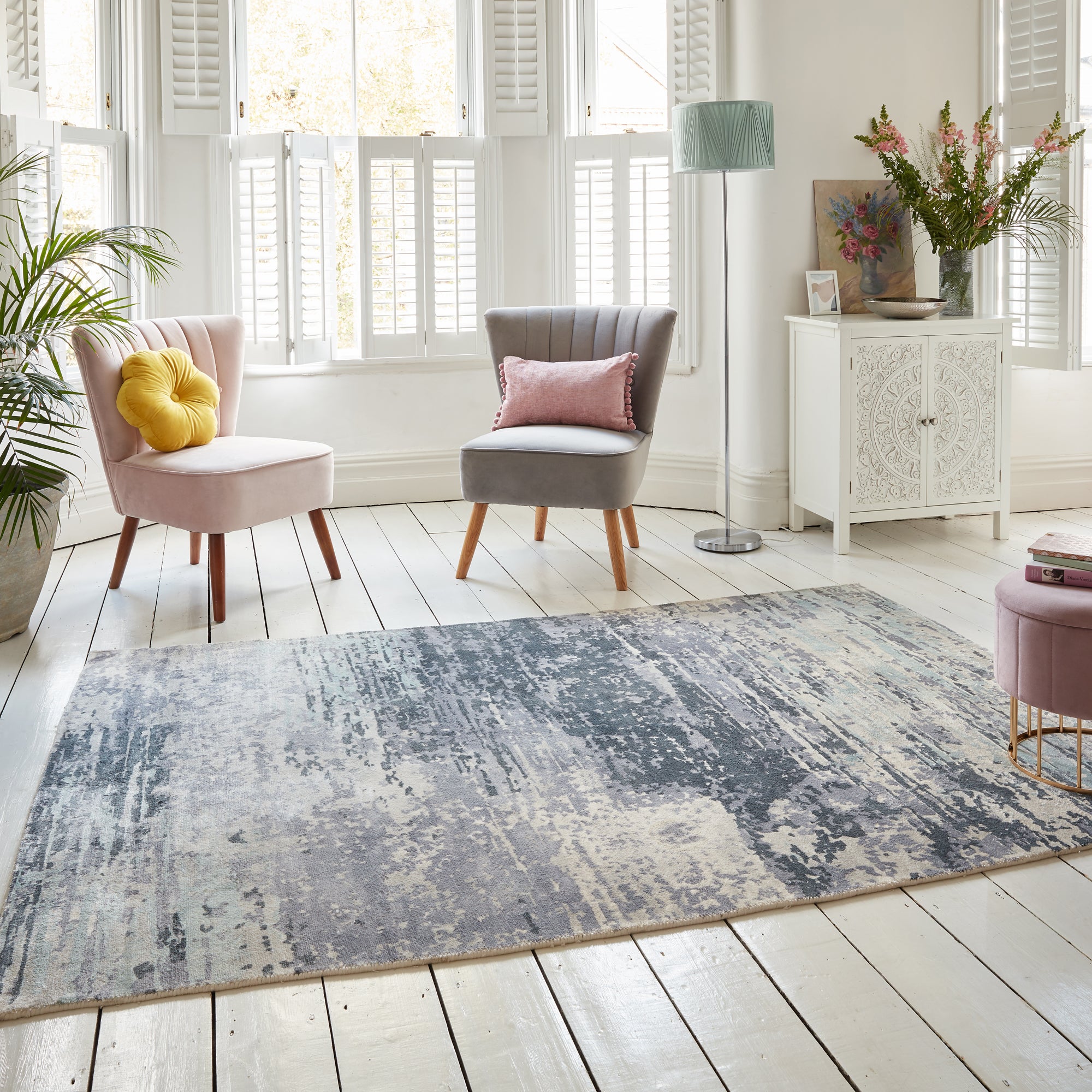 Karinna Abstract Rug Grey and Green