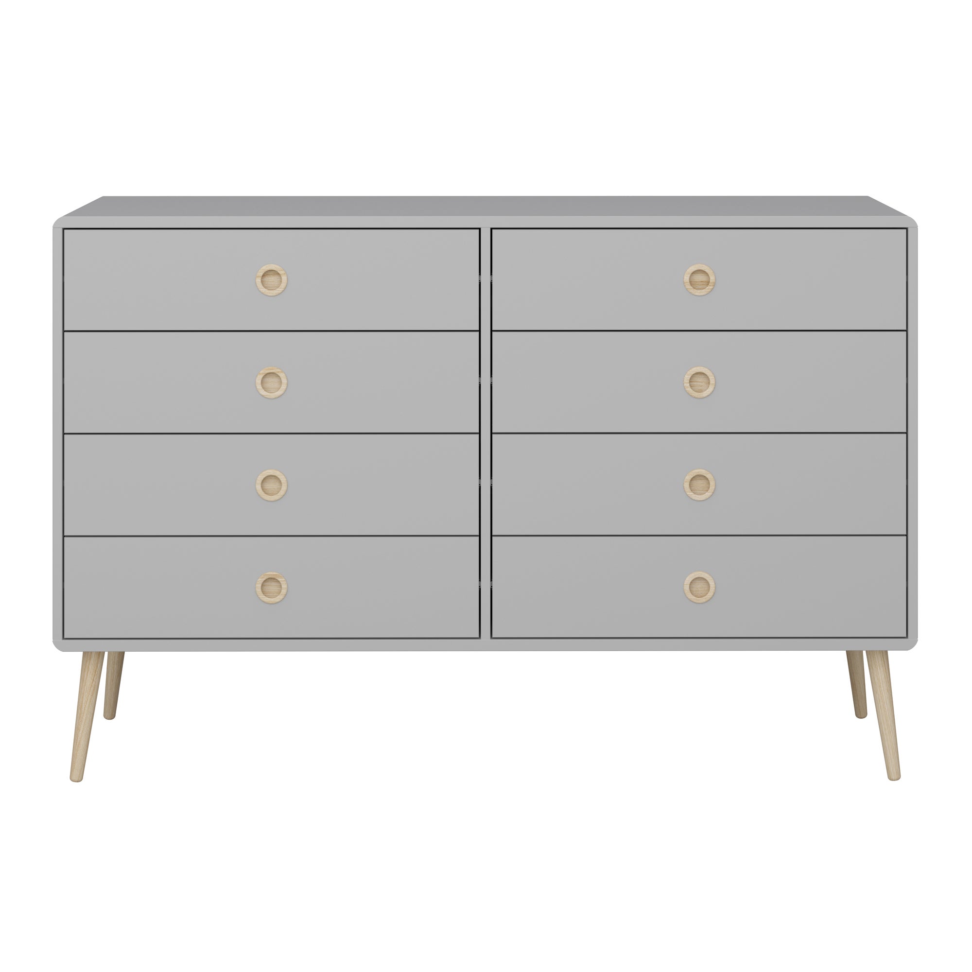 Softline 8 Drawer Wide Chest Grey