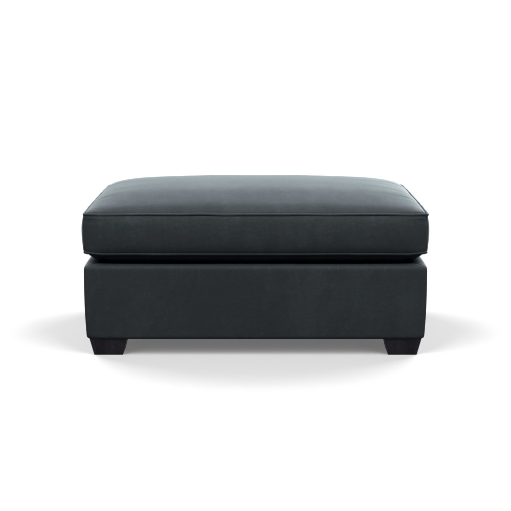 Heal's Torino Footstool Smart Velvet Grey Black Feet