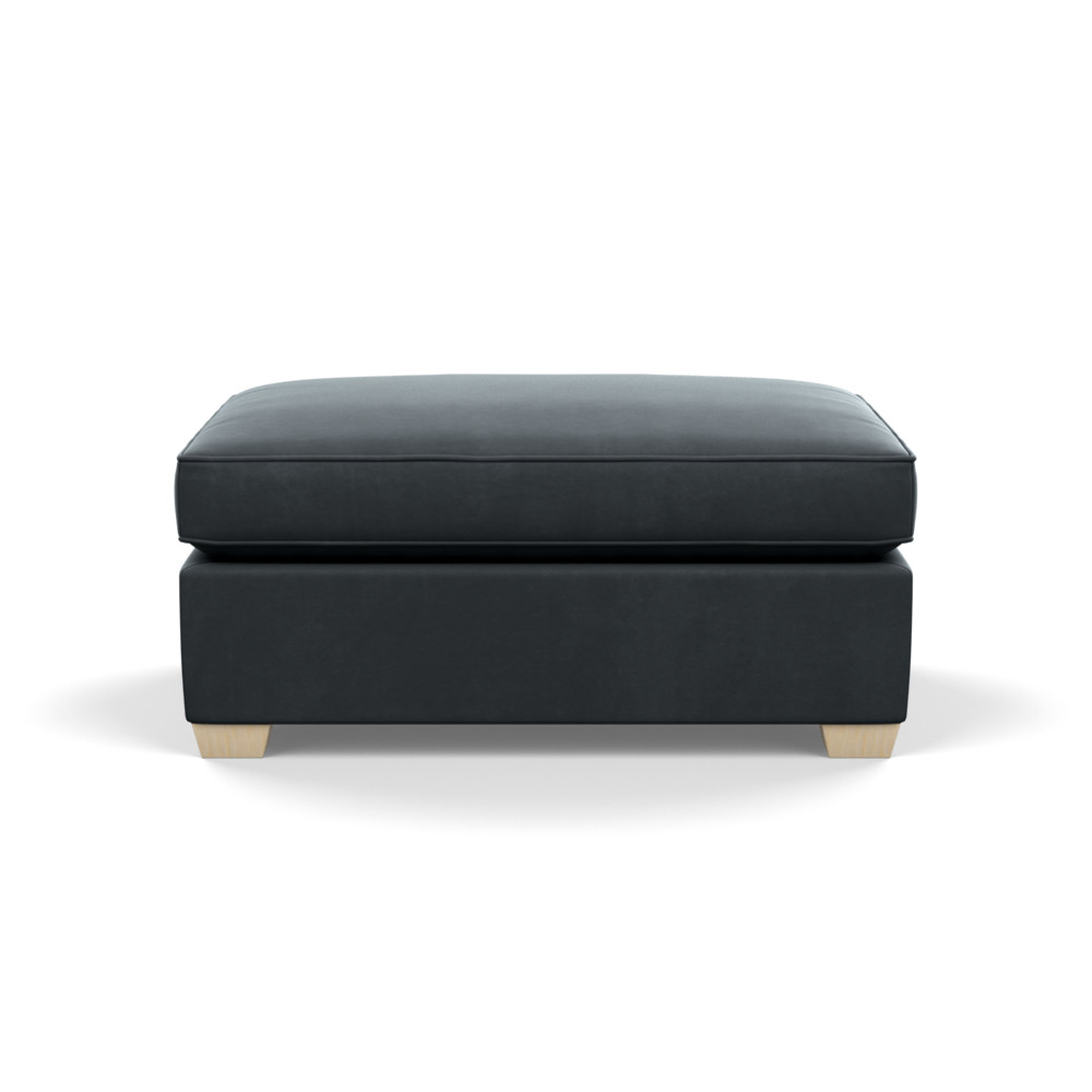 Heal's Torino Footstool Smart Velvet Grey Natural Ash Feet