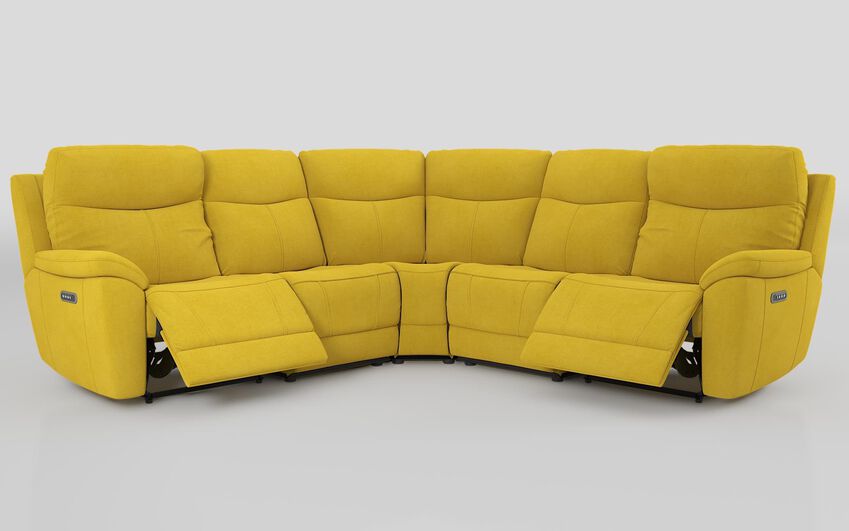 Green Fabric Eldwick 3 Corner 3 Power Sofa with Head Tilt