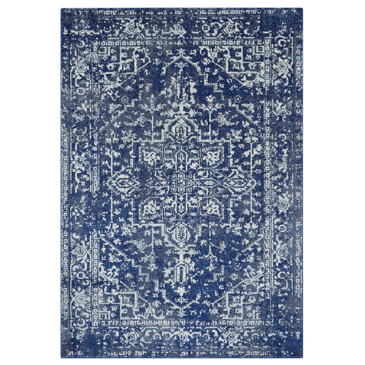 Medallion Navy 160x230cm Rug, Square Polypropylene | W160cm | Barker & Stonehouse