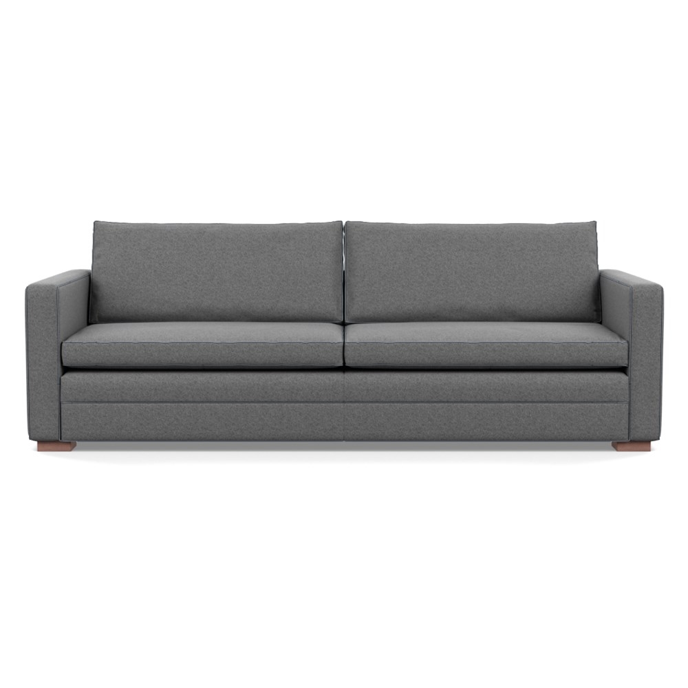 Heal's Palermo 5 Seater Sofa St Moritz Wool Light Grey 157 Walnut Feet