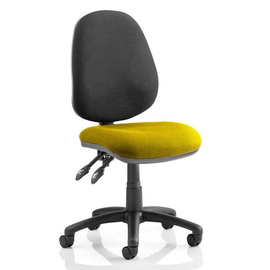 Luna II Black Back Office Chair In Senna Yellow