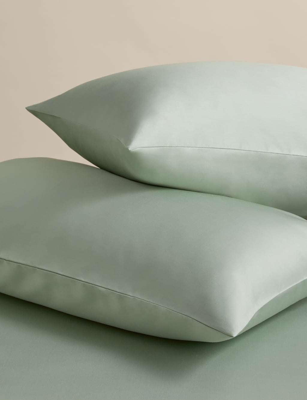 M&S 2 Pack Egyptian Cotton Sateen Pillowcases Sage