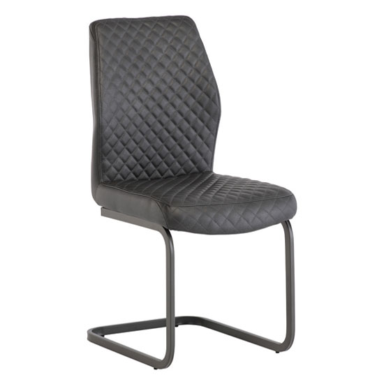 ARK PU Leather Dining Chair In Grey